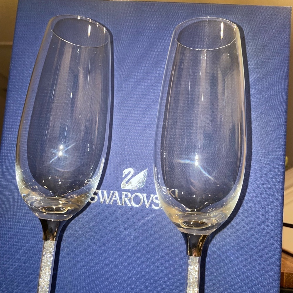 Swarovski Crystal Champagne Flutes